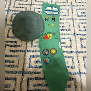 Girl Scout Hat and Sash with Patches